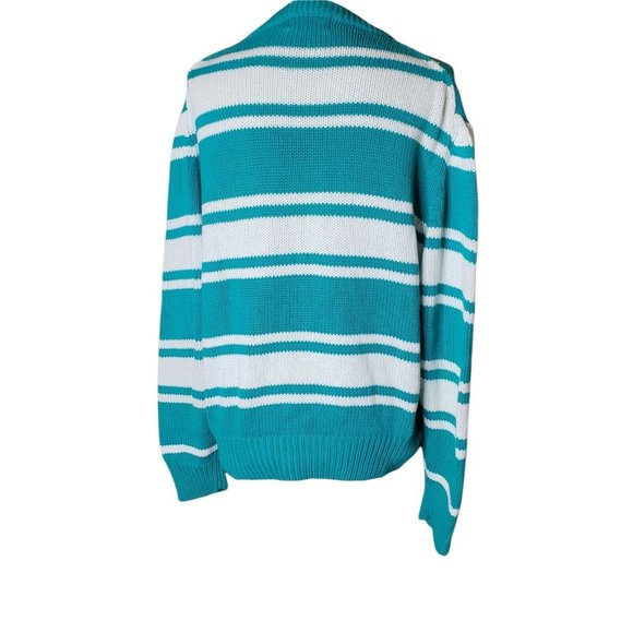 Vintage 1990's Sweater Striped Parker Vienna 100% Cotton Size M - Picture 8 of 10